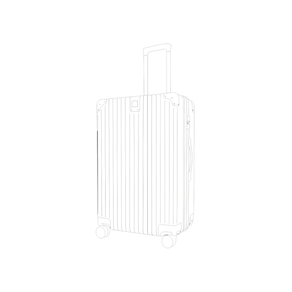 Berlin Luggage size diagram with labeled height, width, and depth measurements – product image 01