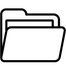 Outlined Organise Icon – minimalist line-style graphic symbolizing compartmentalized storage or internal organization in eco-friendly bags