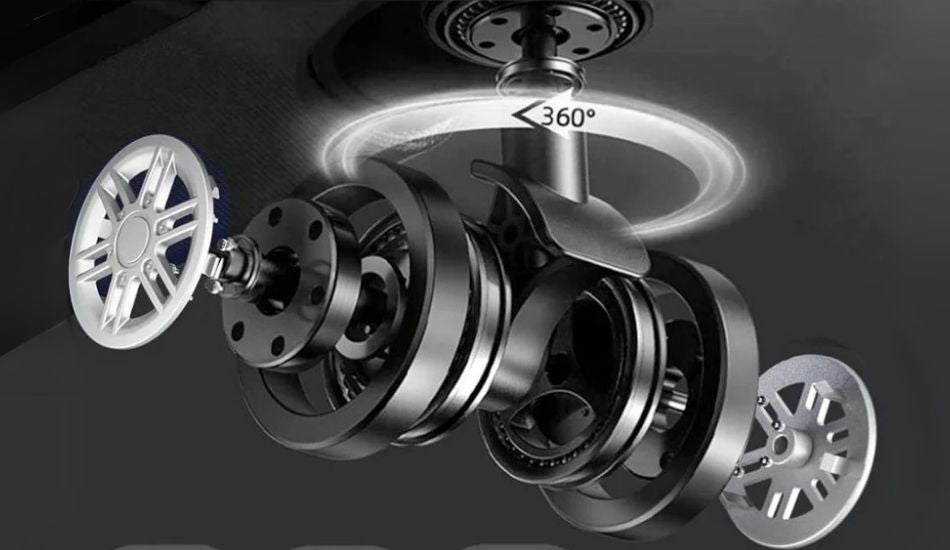Close-up feature image of the Paris luggage’s 360° spinner wheels, showcasing smooth, multidirectional gliding and stable wheelbase—designed for effortless movement through terminals, streets, and tight spaces