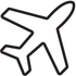 Outlined Plane Icon – line-style graphic symbolizing airline compatibility or travel-readiness for eco-friendly luggage