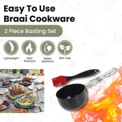 Braai Non-Stick Pan with Silicone Basting Brush - Set of 2