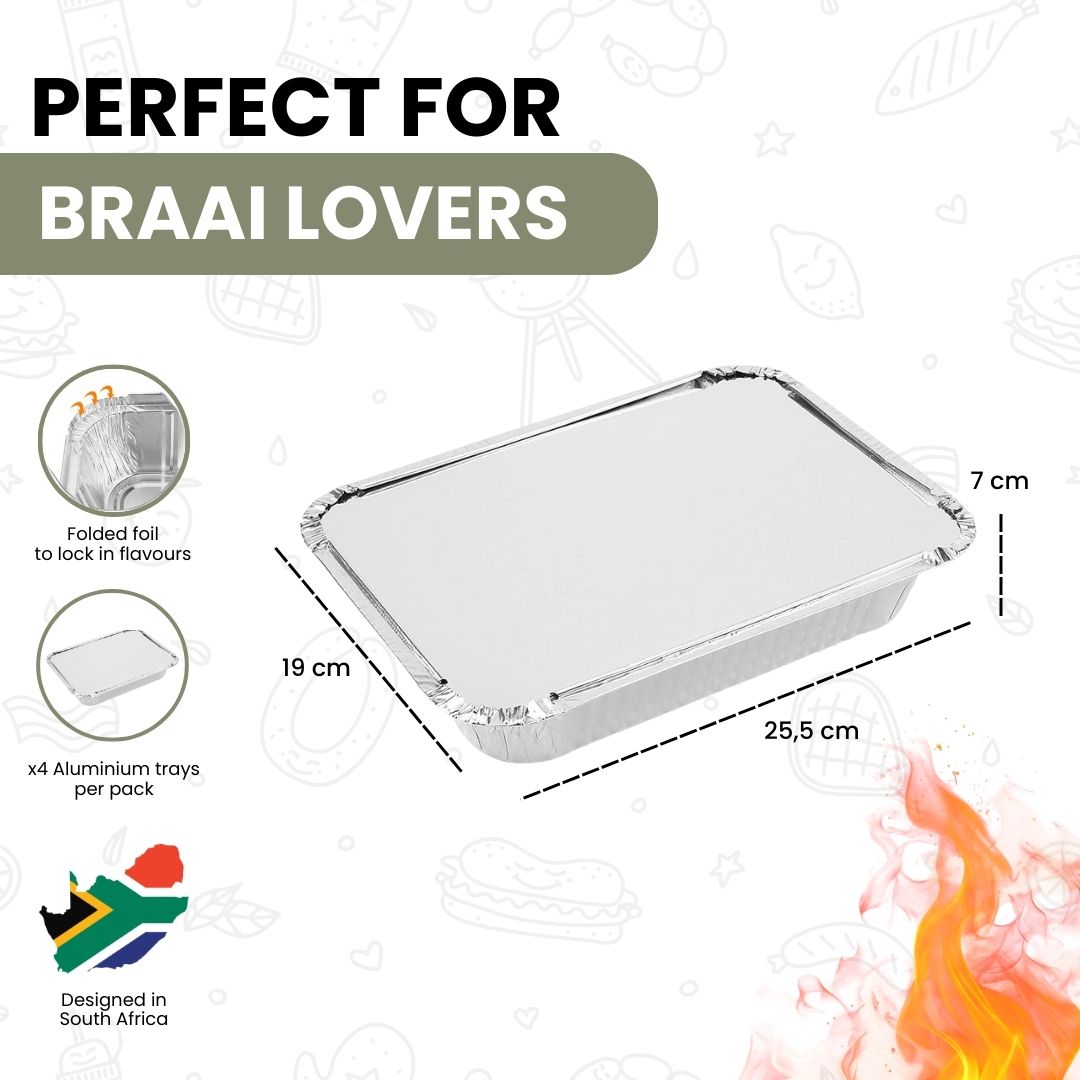 Aluminium Grill Trays with Lid - Set of 12 pieces