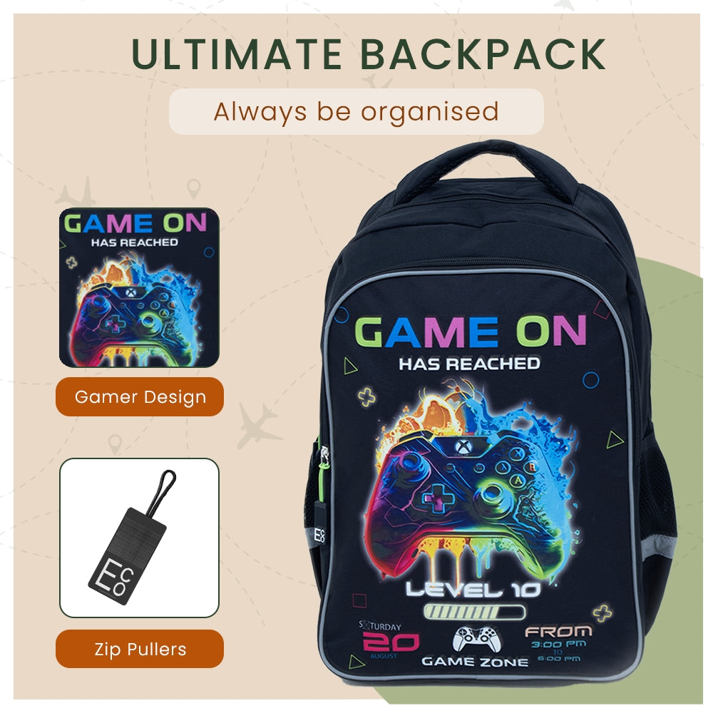 Colorful Designer Student Backpack - Gamer Design