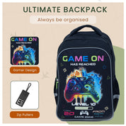 Colorful Designer Student Backpack - Gamer Design