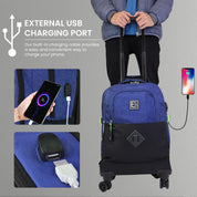 Sac à dos Trolley avec poignée de transport dissimulée et port de chargeur USB