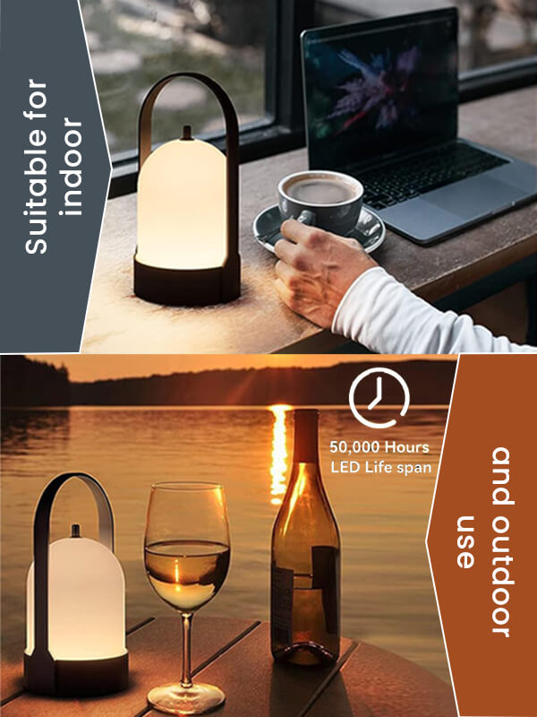 Portable Table Lantern with Touch Dimmable Bright LED for Outdoor