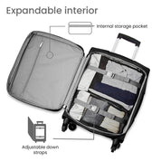 Soft Shell Luggage Suitcases on 360° Wheels - 2 Pieces