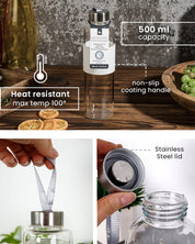 Reservar botella de vidrio para agua fría y caliente - 750 ml