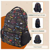 Colorful Designer Student Backpack - Gamer Design