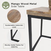 Mango wood side Table & Aroma Set