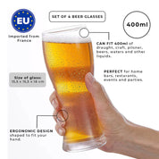 Beer Glasses 400ml & Bottle Opener
