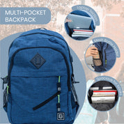 Sac à dos avec 5 compartiments, port USB pour ordinateur portable et téléphone