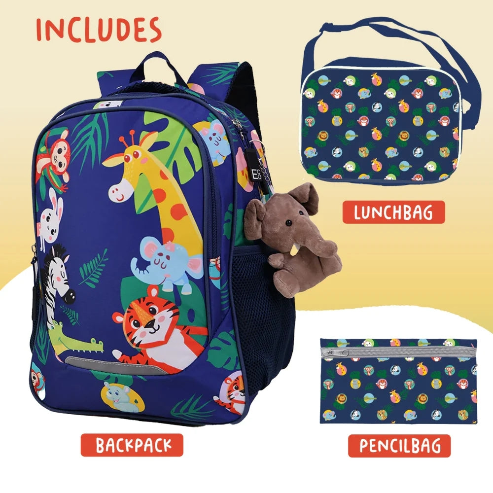 3 Piece Vibrant Kids Backpack Set
