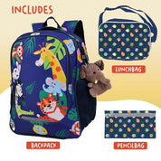 3 Piece Vibrant Kids Backpack Set