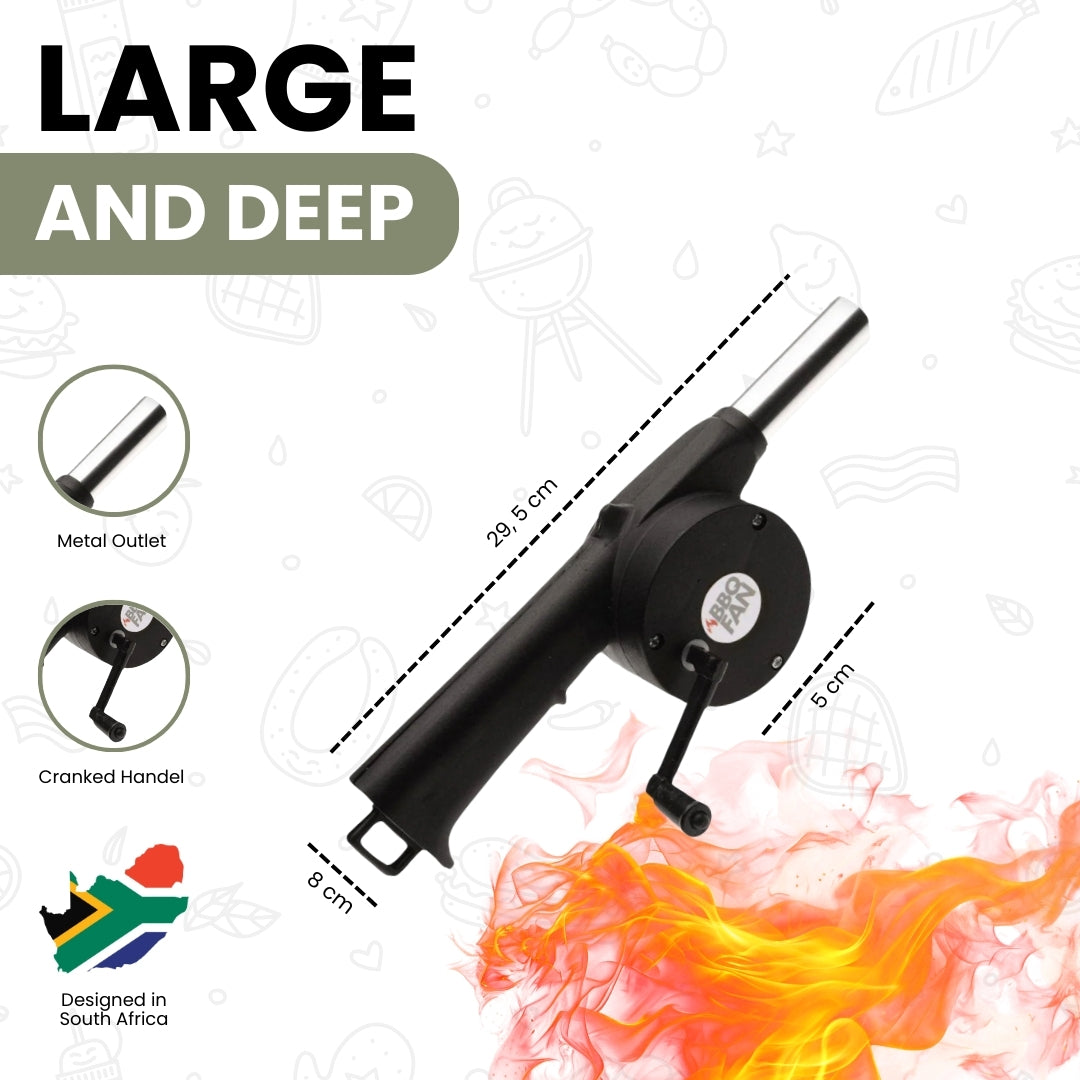 Braai Ventilator Fan Air Blower with Handle Speed Control