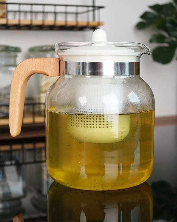 Teapot - 1500ml Glass and Beachwood