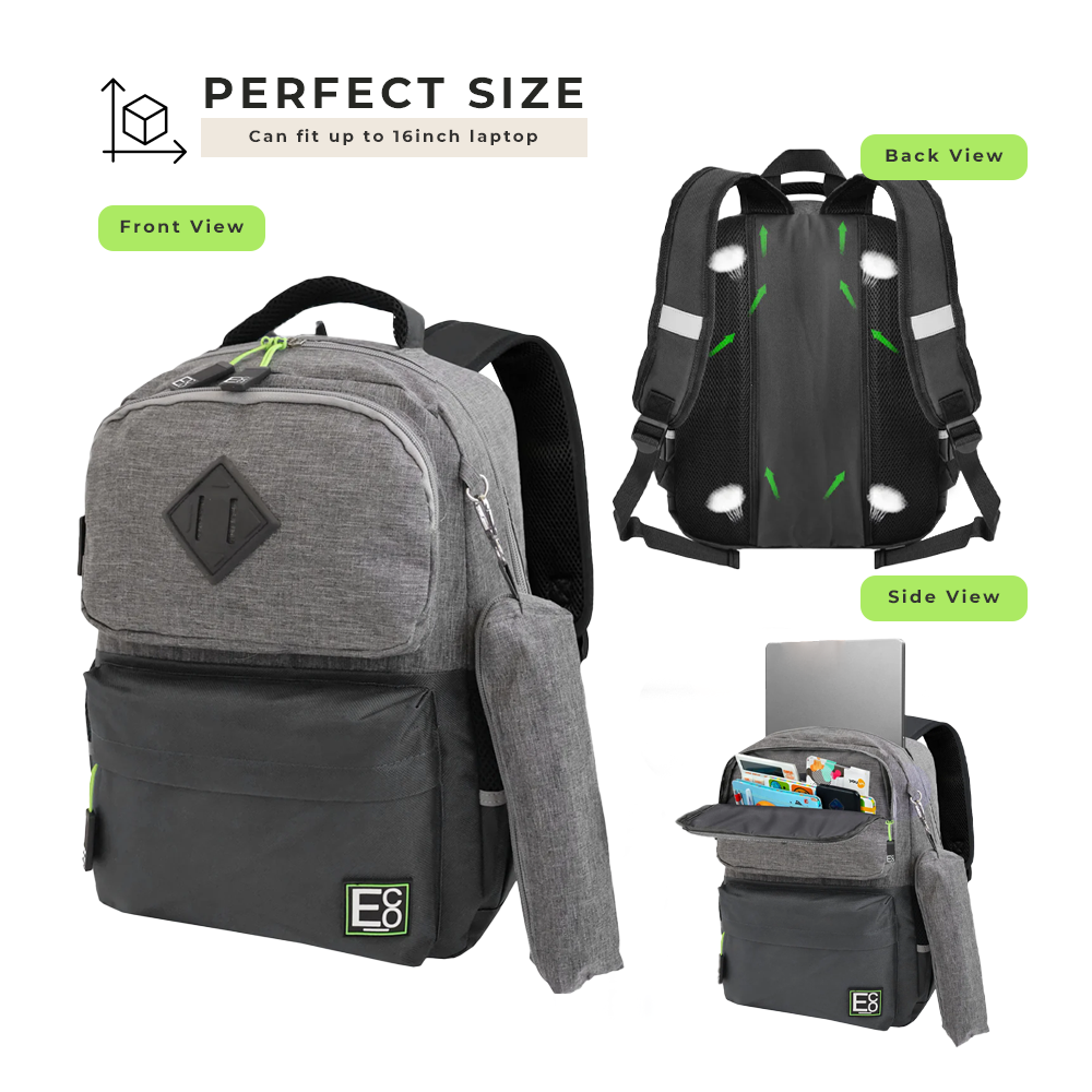 Student Backpack with Clip-on Pencil Case