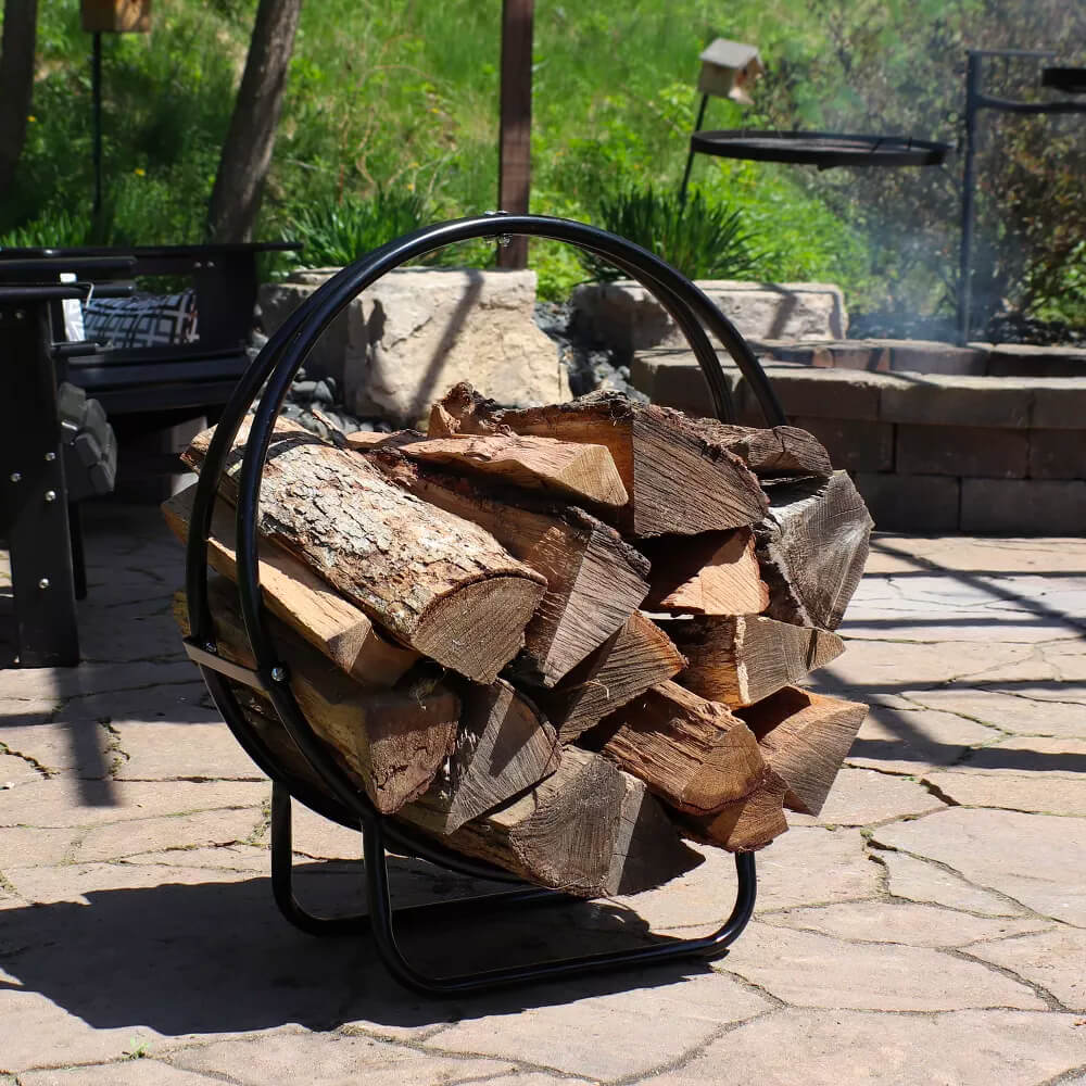 Iron Wood Holder with Natural Fire Starters 