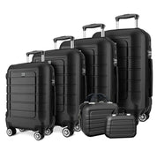 Valise rigide sur roues pivotantes à 360° avec sacs cosmétiques - 6 pièces