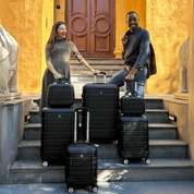 Valise rigide sur roues pivotantes à 360° avec sacs cosmétiques - 6 pièces