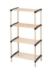 Natural Pinewood Standing Shelf - 4 Shelves