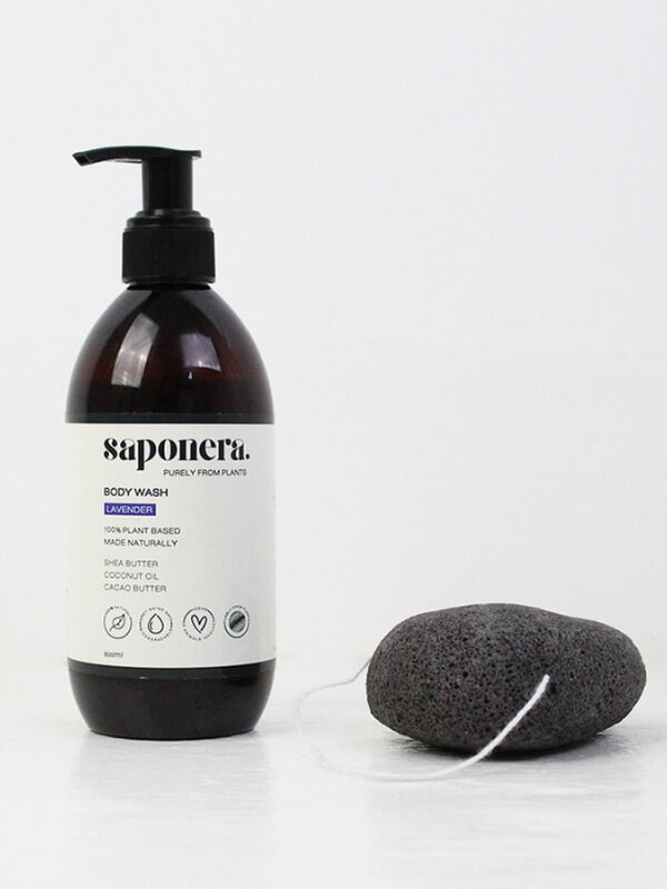 Saponera Body Wash and Konjac Body Sponge - Lavender