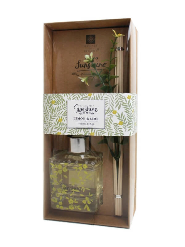 Scented Diffuser with 6 Reed Sticks and Artificial Flower - 100ml
