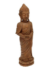 Bouddha Debout Finition Bois - 48cm