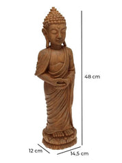Standing Buddha with Wood Finish - 48cm