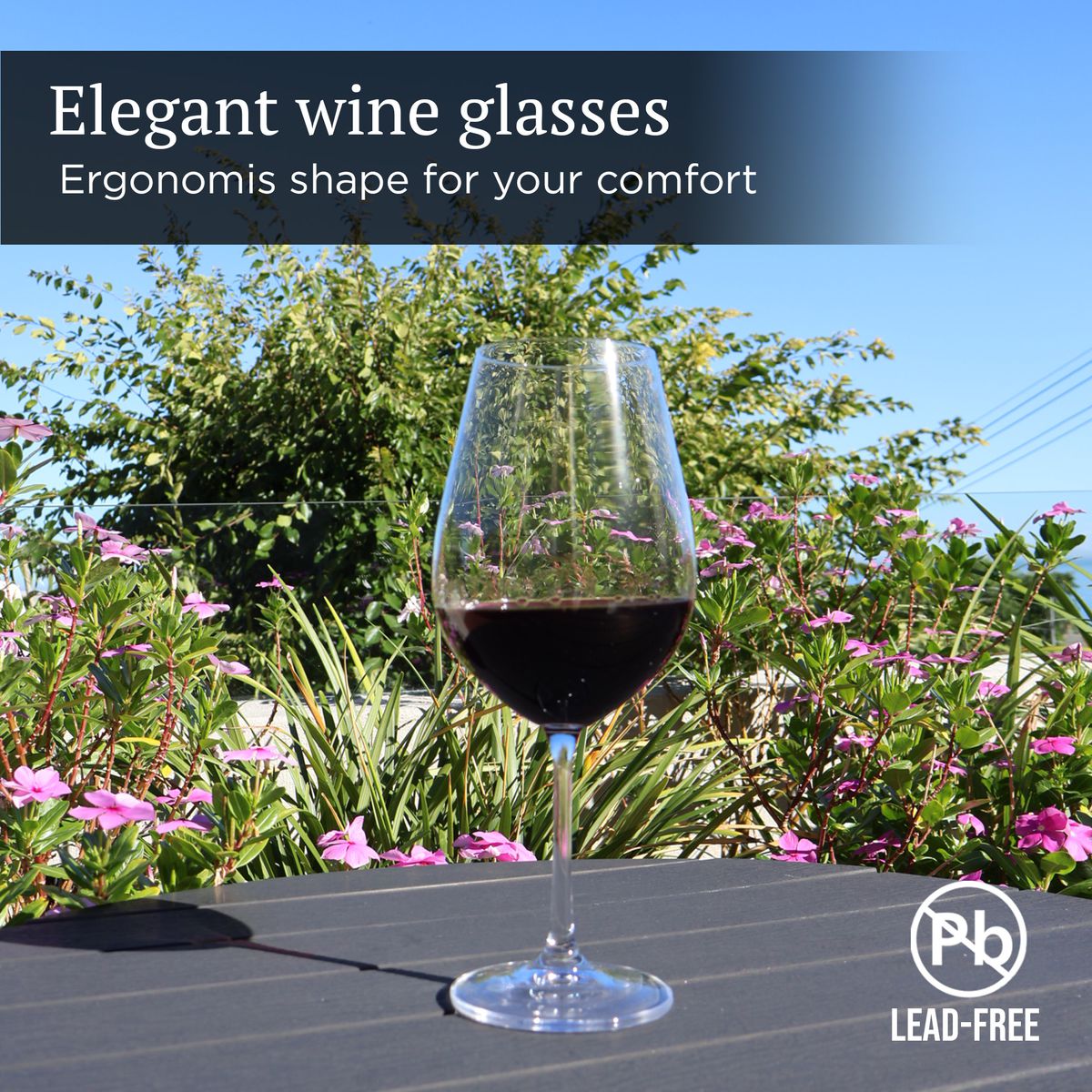Red Wine Glasses Lead-Free Crystalline - 690ml - 4 Pieces