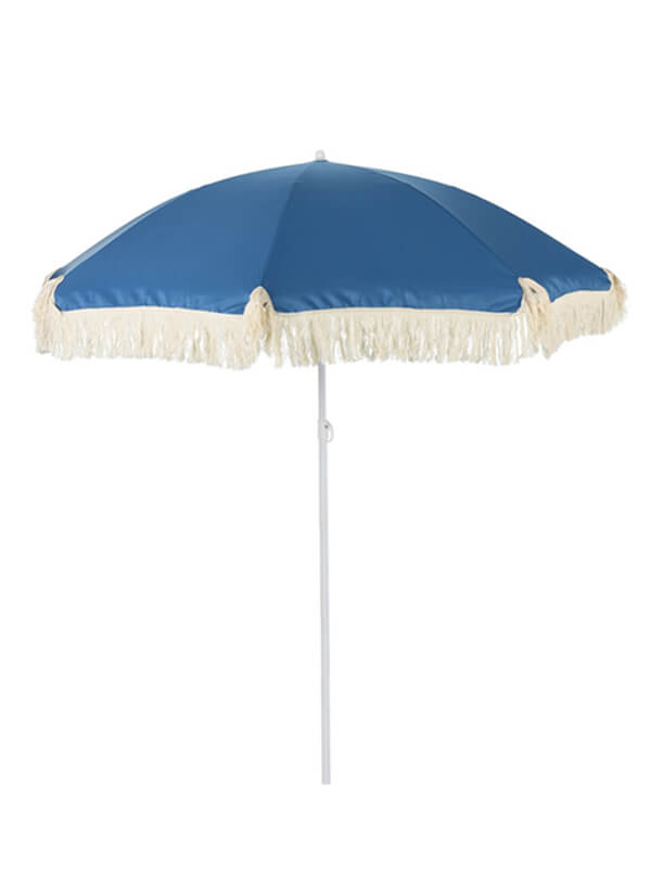 Tassel Beach Umbrella - Navy Blue UV30+ Protection