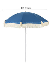 Tassel Beach Umbrella - Navy Blue UV30+ Protection