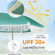 Reserva de sombrilla de playa con borlas - Protección solar UV30+