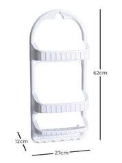 Reserva de estante para carrito de ducha con 3 estantes y soporte - 62 cm