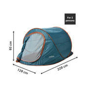 Camping Pop Up Tent - 2 Person - Blue
