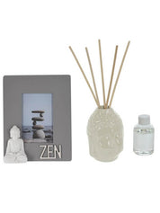 Zen Zone - Juego de difusor y marco de fotos de Buda