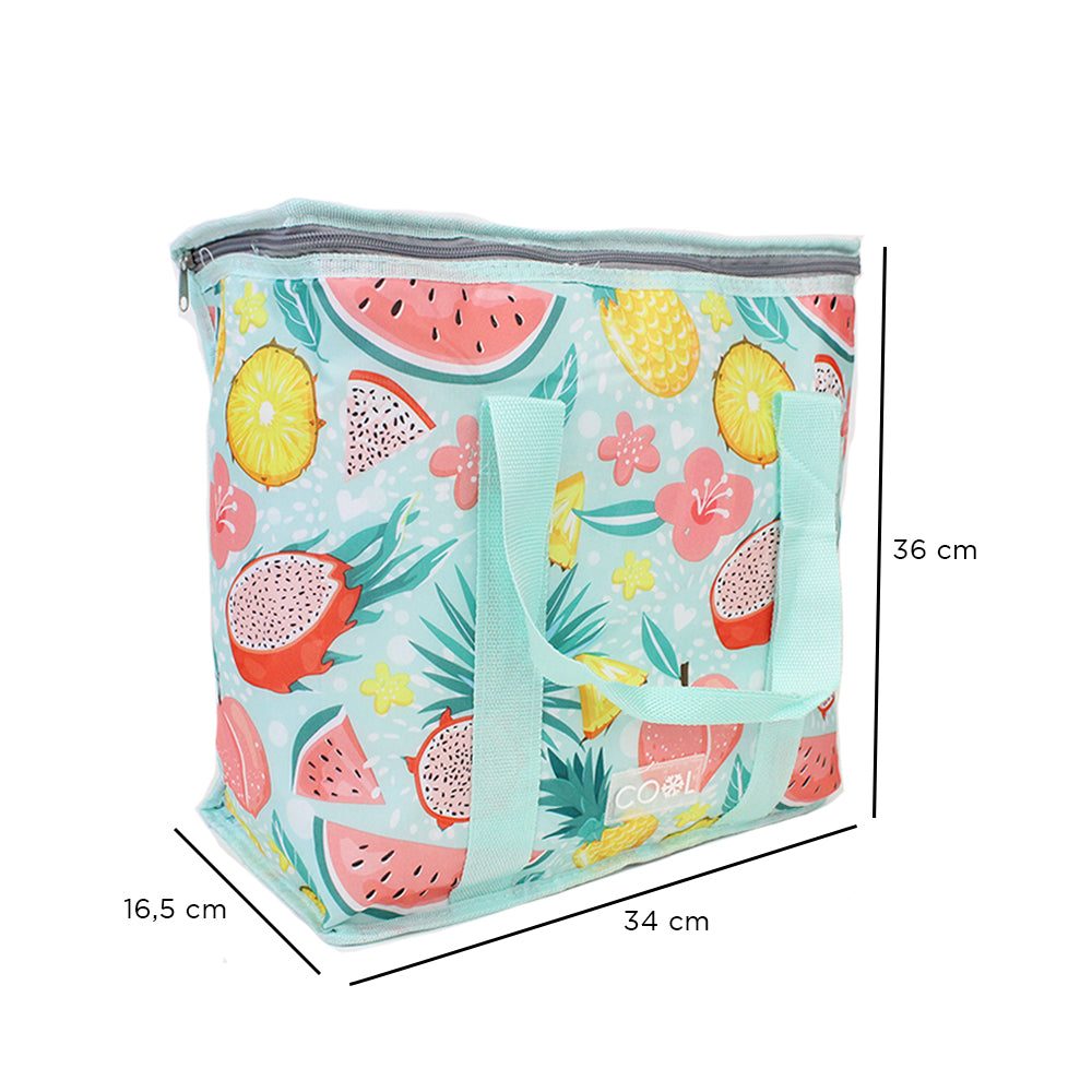 Bolsa Hielera Térmica con Asas - 16 Litros - Diseño Frutas Tropicales