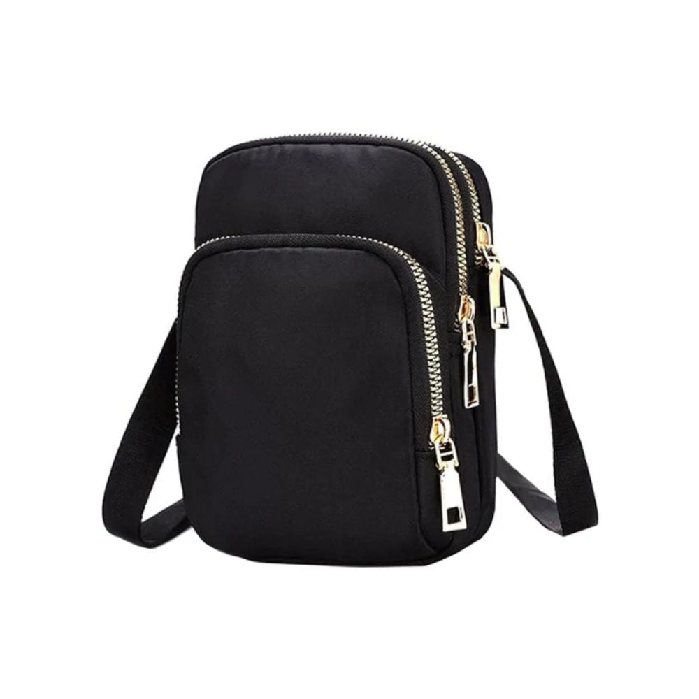 Studio image of the Crossbody Shoulder Bag, front-facing with clean lighting to highlight its sleek, compact silhouette and travel-ready build