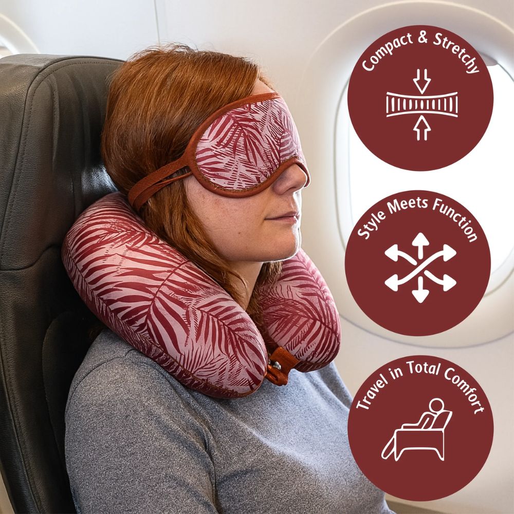 Oreiller cervical avec masque pour les yeux 