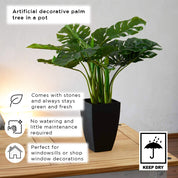Artificial Plant in Pot with Artificial Stones - 65cm