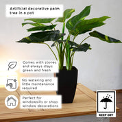 Plante Artificielle en Pot avec Pierres Artificielles - 65cm 