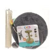 Poste para rascar gatos con pelota de juguete y pluma - 30 cm 