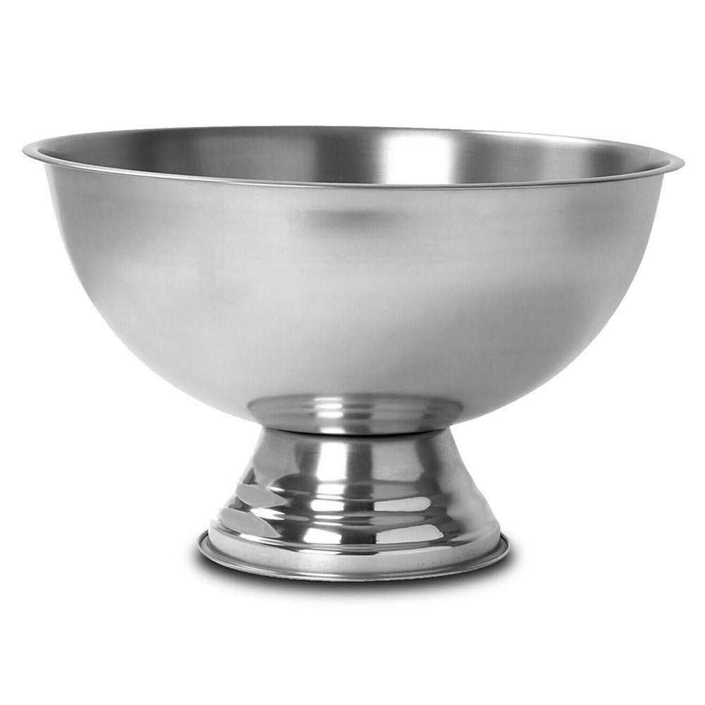 Matt finish stainless steel Champange ice cooler bowl on foot from Netherlands is perfect for any party, bar, home bar, event and special occasion. It can be used to store ice with your beverages to cool down your drinks or as a punch bowl. It can fit 5 - 8 bottles. Large enough to store up to 4 litres. Size: 39 x 24cm. Eco lifestyle online shop