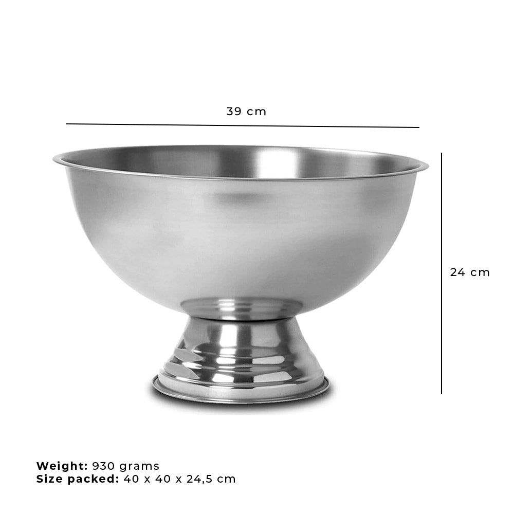 Champagne Ice Cooler Bowl on Foot - Stainless Steel - 4 Litre