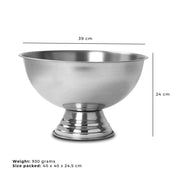 Champagne Ice Cooler Bowl on Foot - Stainless Steel - 4 Litre