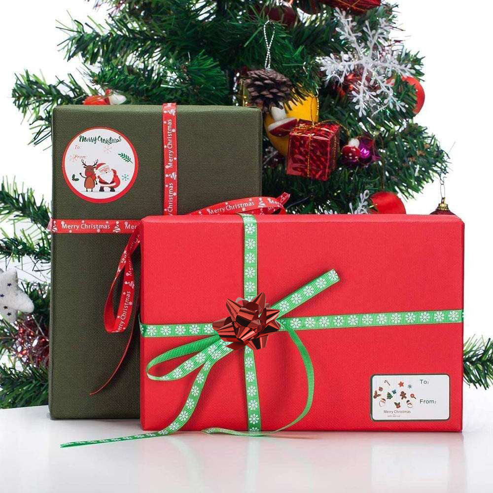 Lazo para envolver regalos de Navidad dorado, plateado y rojo