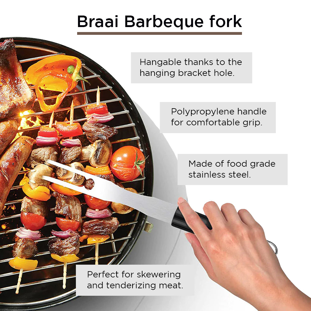 Fourchette à barbecue Braai en acier inoxydable