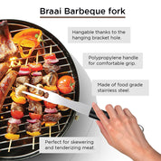 Fourchette à barbecue Braai en acier inoxydable