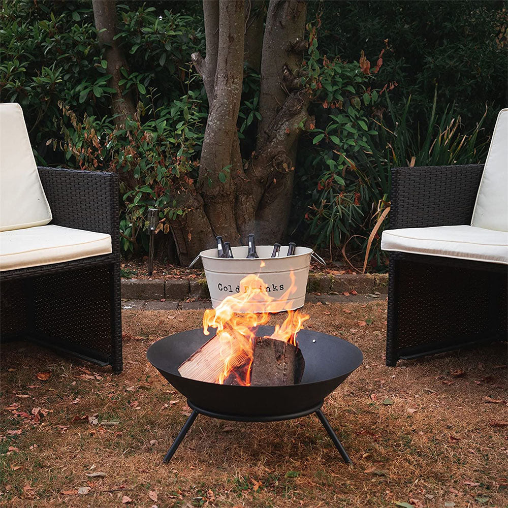 50cm Cast Iron self standing charcoal fire bowl pit. Great for outdoors with family and friends and roasting marshmallows over the fire. Ideal for open-air patios and gardens. Suitable for burning wood or charcoal. The bowl can be moved freely on or off the stand. The bowl has 2 hand-grips for easy carrying. C83000020 - Eco lifestyle online shop
