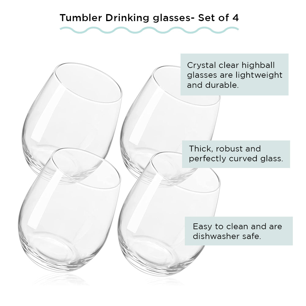 Vasos para beber - Juego de 4 - 390ml - Sin plomo
